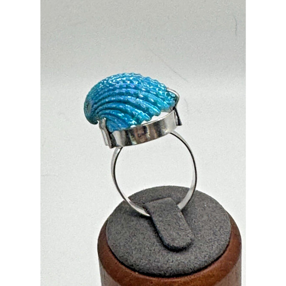 Abalone Shell Natural Gemstone .925 Stone Ring Sz 11.5 -7.55 GR - Picture 3 of 5